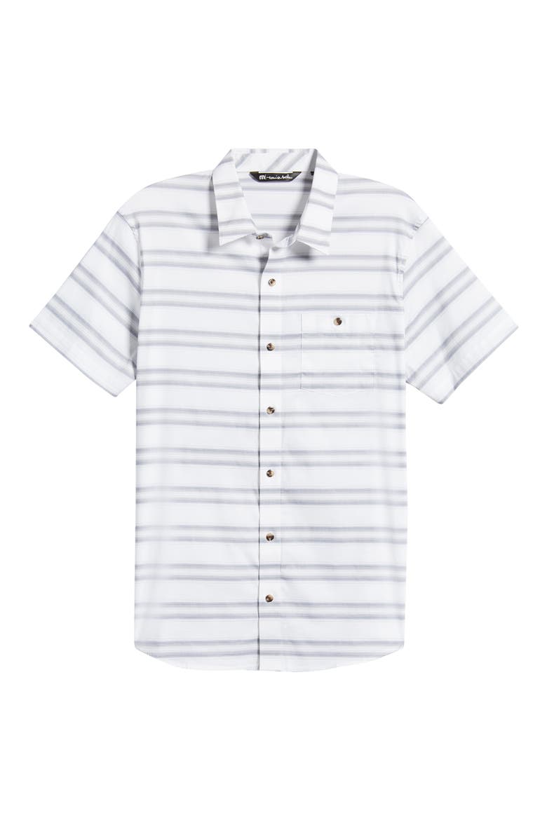 Aiden Stripe Short Sleeve Button-Up Shirt, Alternate, color, WHITE