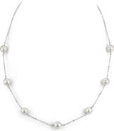 The Pearl Source 14K Gold Japanese Akoya Pearl Tincup Necklace