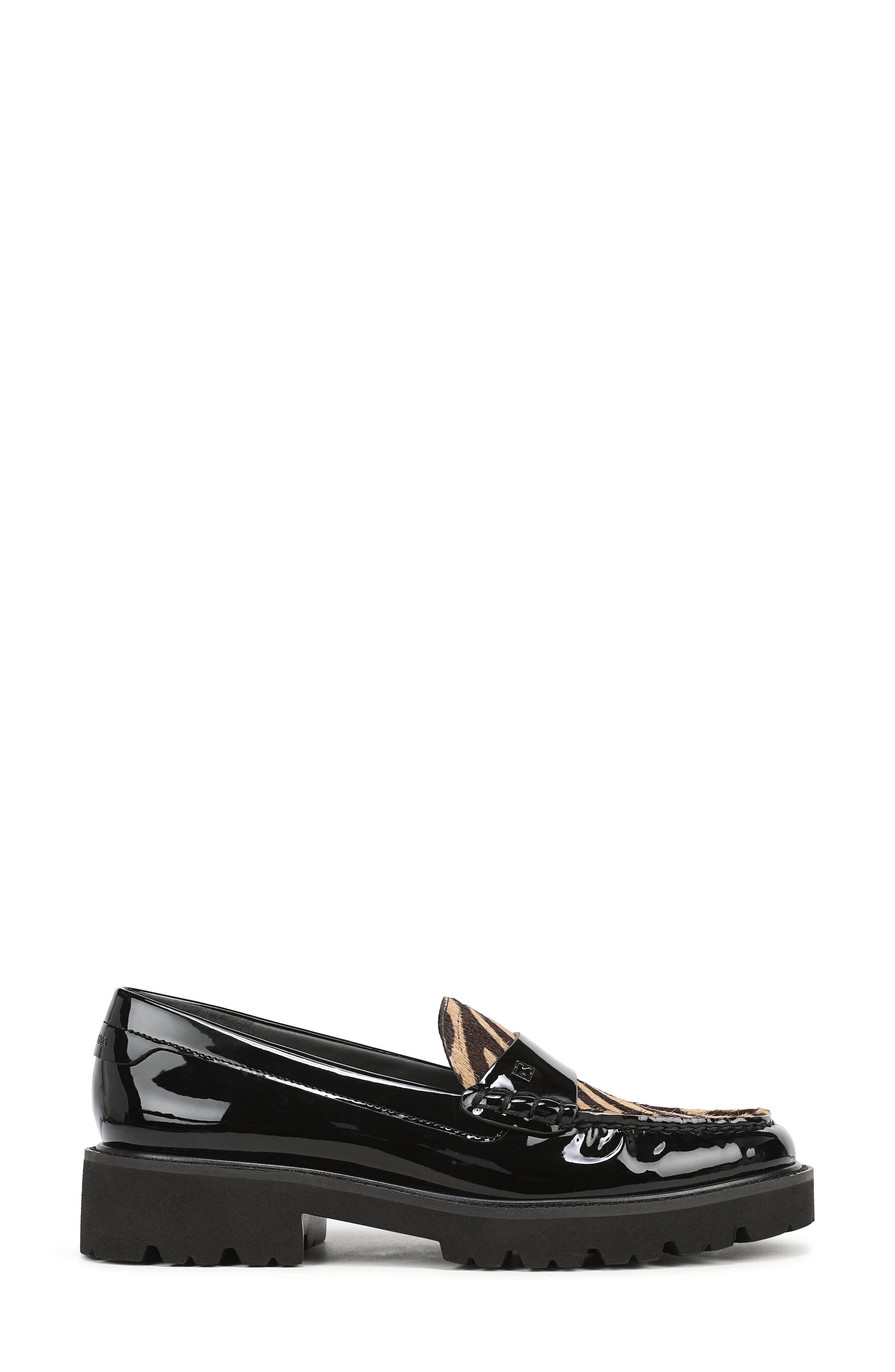 Saffron Lug Sole Loafer, Alternate, color, BLACK