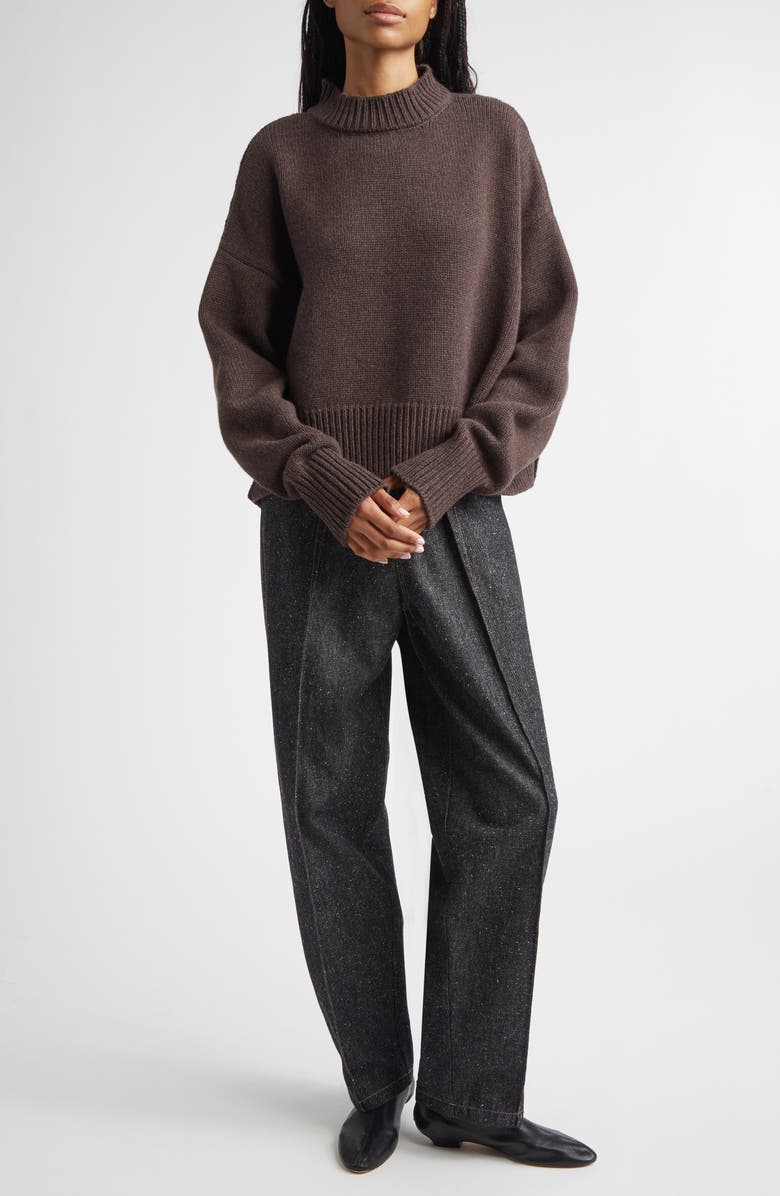 NACKIYÈ Avalanche Merino Wool & Cashmere Sweater, Alternate, color, Maroon Borsalino