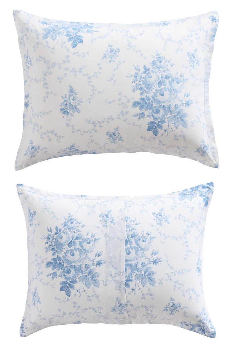 Sophia Floral Cotton Duvet Cover & Sham Set, Alternate, color, LIGHT BLUE