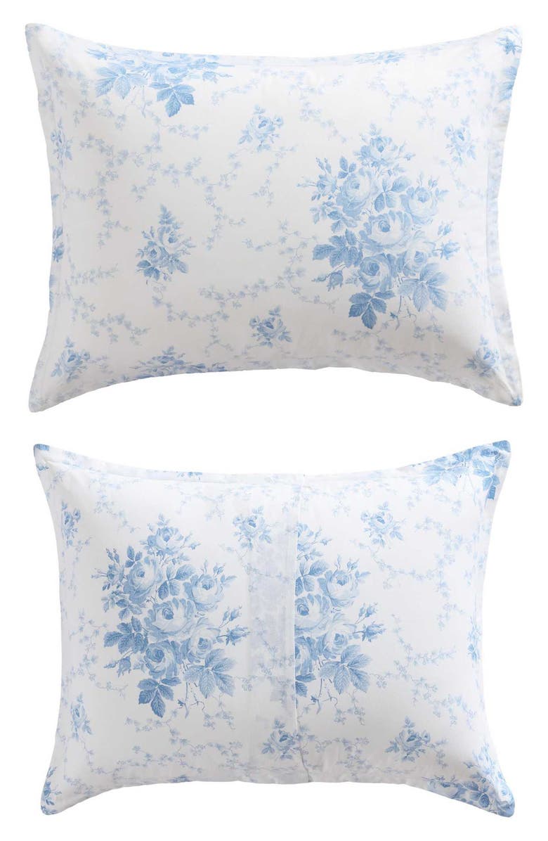 Laura Ashley Sophia Floral Cotton Duvet Cover & Sham Set, Alternate, color, Light Blue