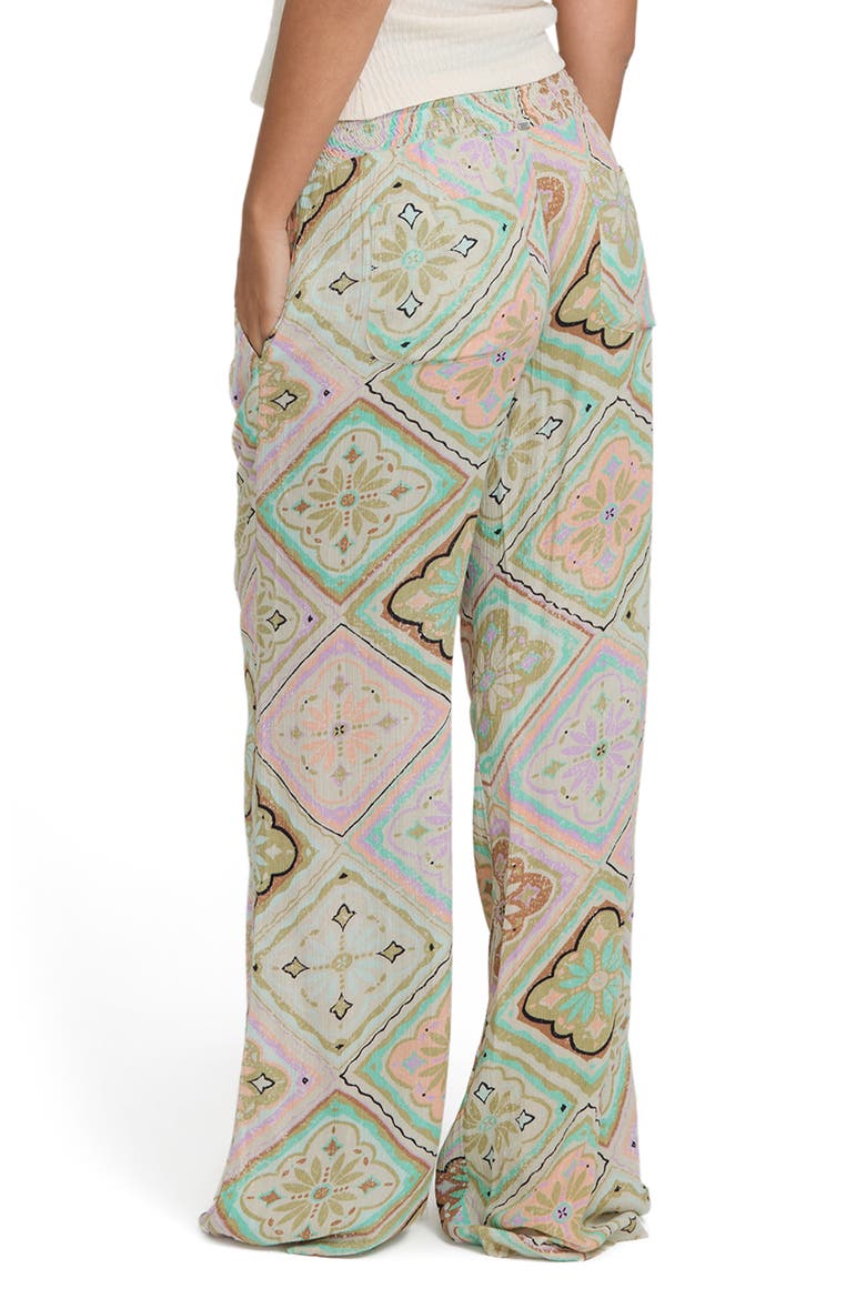 New Waves Smock Waist Cotton Gauze Pants, Alternate, color, CACTUS