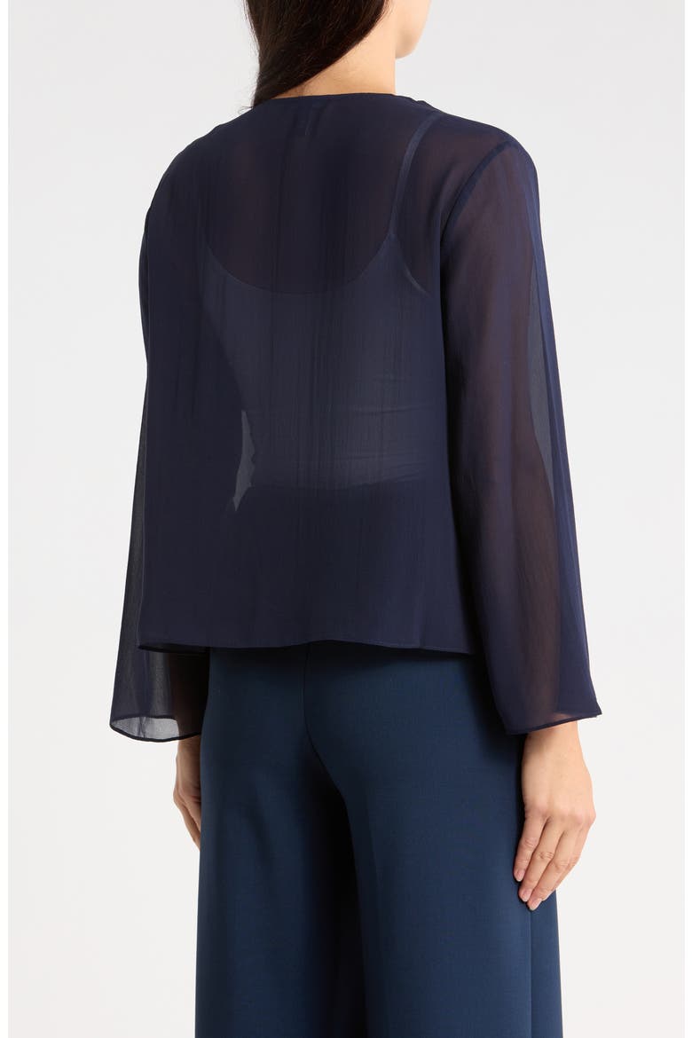 Tie Front Silk Jacket, Alternate, color, INK