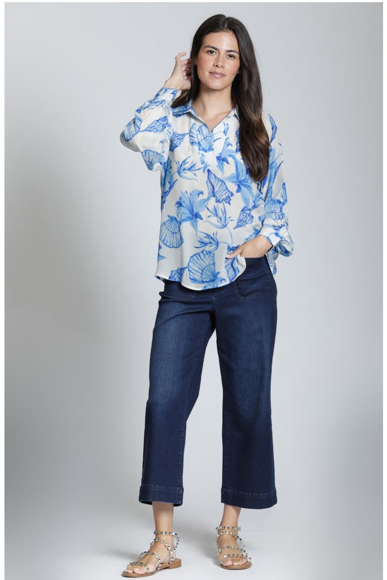 Print Popover Top, Alternate, color, BLUEWHITE