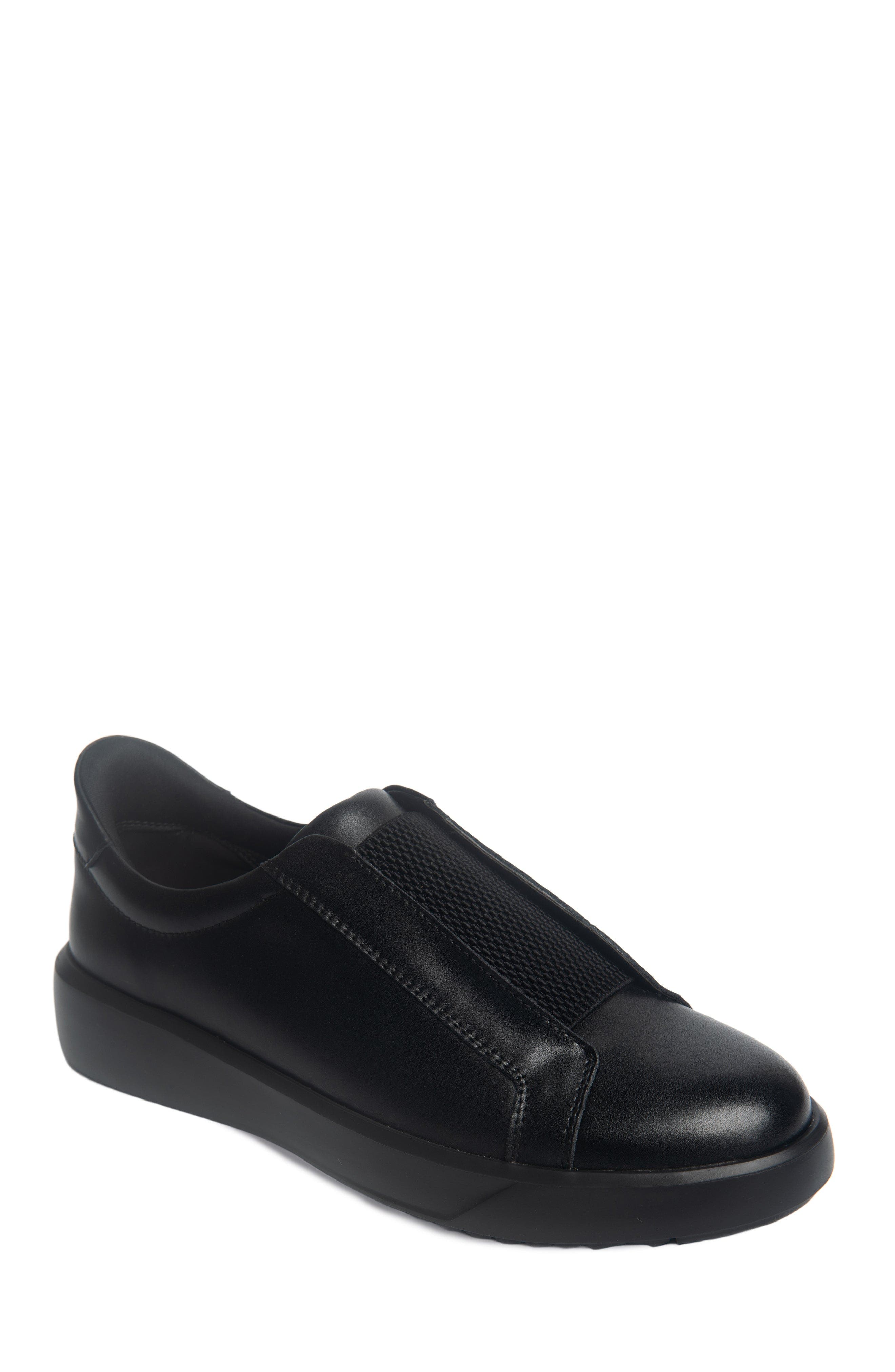 Bond St Hands Free Technology Leather Slip On Sneaker, Main, color, Black Napa Leather/Black