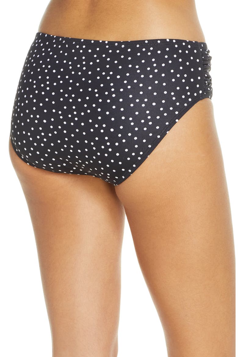 Sea Swell Shirred High Waist Swim Bottoms, Alternate, color, BLACK
