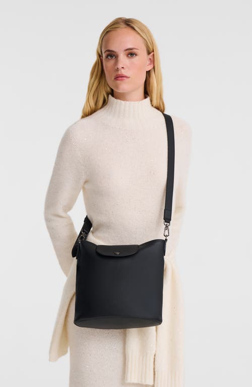 Longchamp Medium Le Pliage Xtra Leather Shoulder Bag In Black