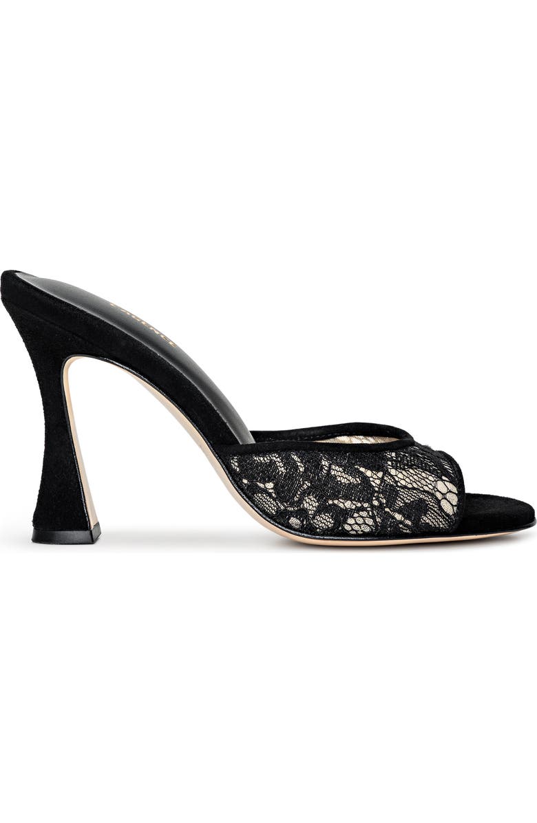 L'AGENCE Avery Slide Sandal, Alternate, color, Black Lace