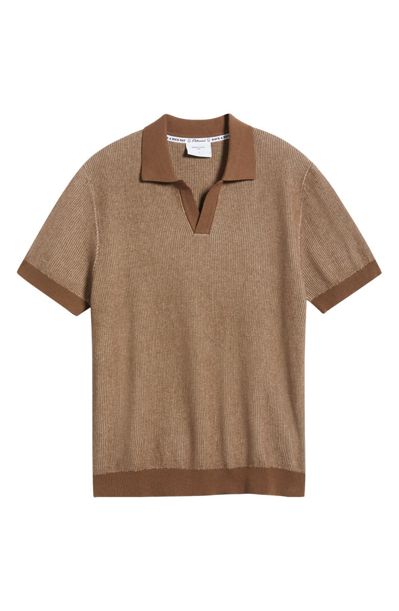Percival Tivoli Cotton Polo Sweater, Alternate, color, Brown