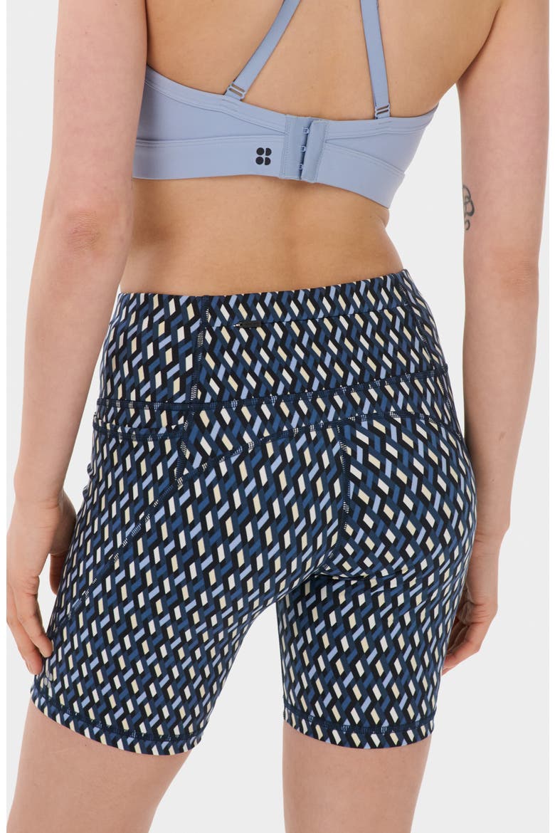 Power 6" Bike Shorts, Alternate, color, BLUE LINKED GEO PRINT
