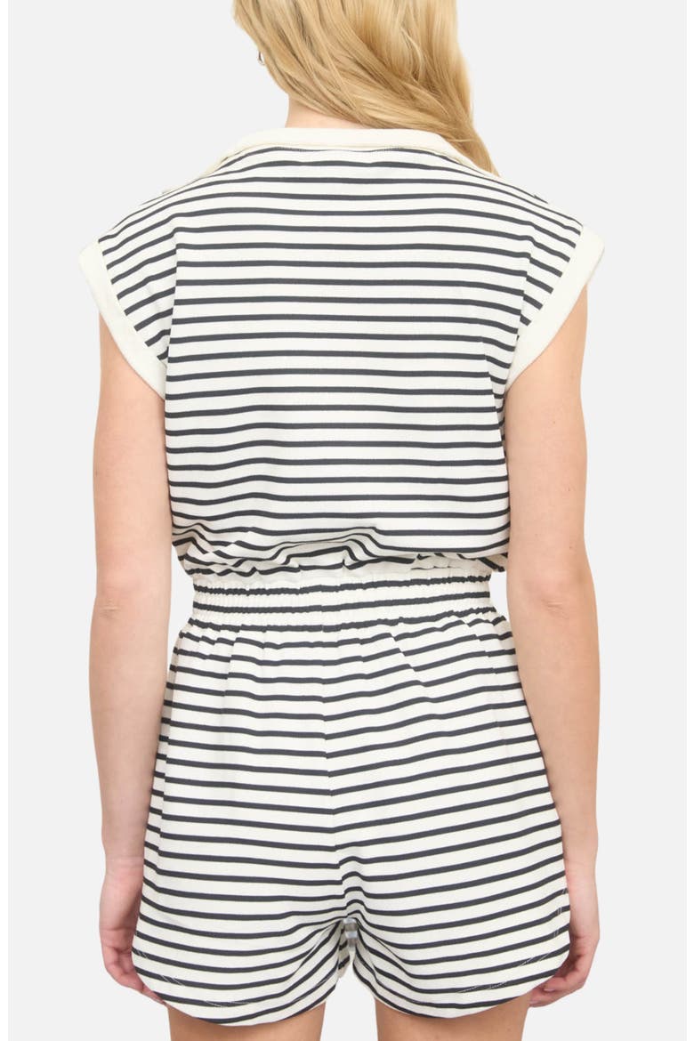 Tie Waist Romper, Alternate, color, BLACK
