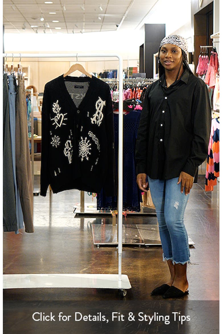 Staged Intarsia Organic Cotton Button Front Cardigan video
