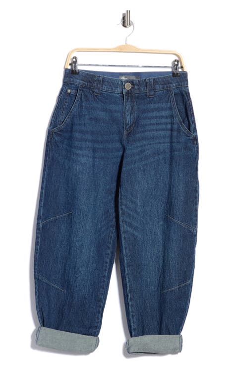 Roll Cuff Barrel Leg Jeans
