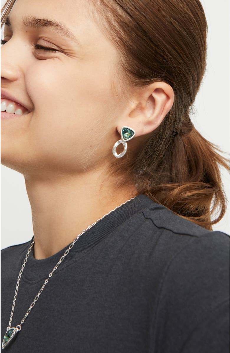 UNODE50 Green Cluster Studs, Alternate, color, Silver