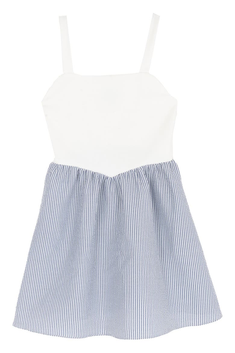 Kids' Stripe Seersucker Dress, Main, color, BLUE