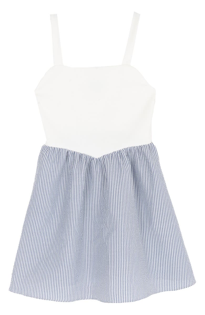 Rare Editions Kids' Stripe Seersucker Dress, Main, color, Blue