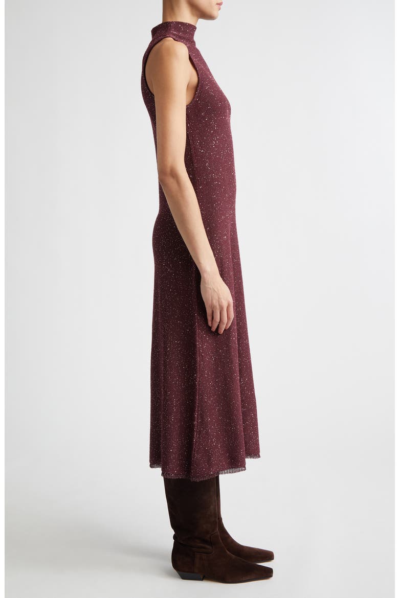 Marian Sleeveless Shimmer Sweater Dress, Alternate, color, MAROON