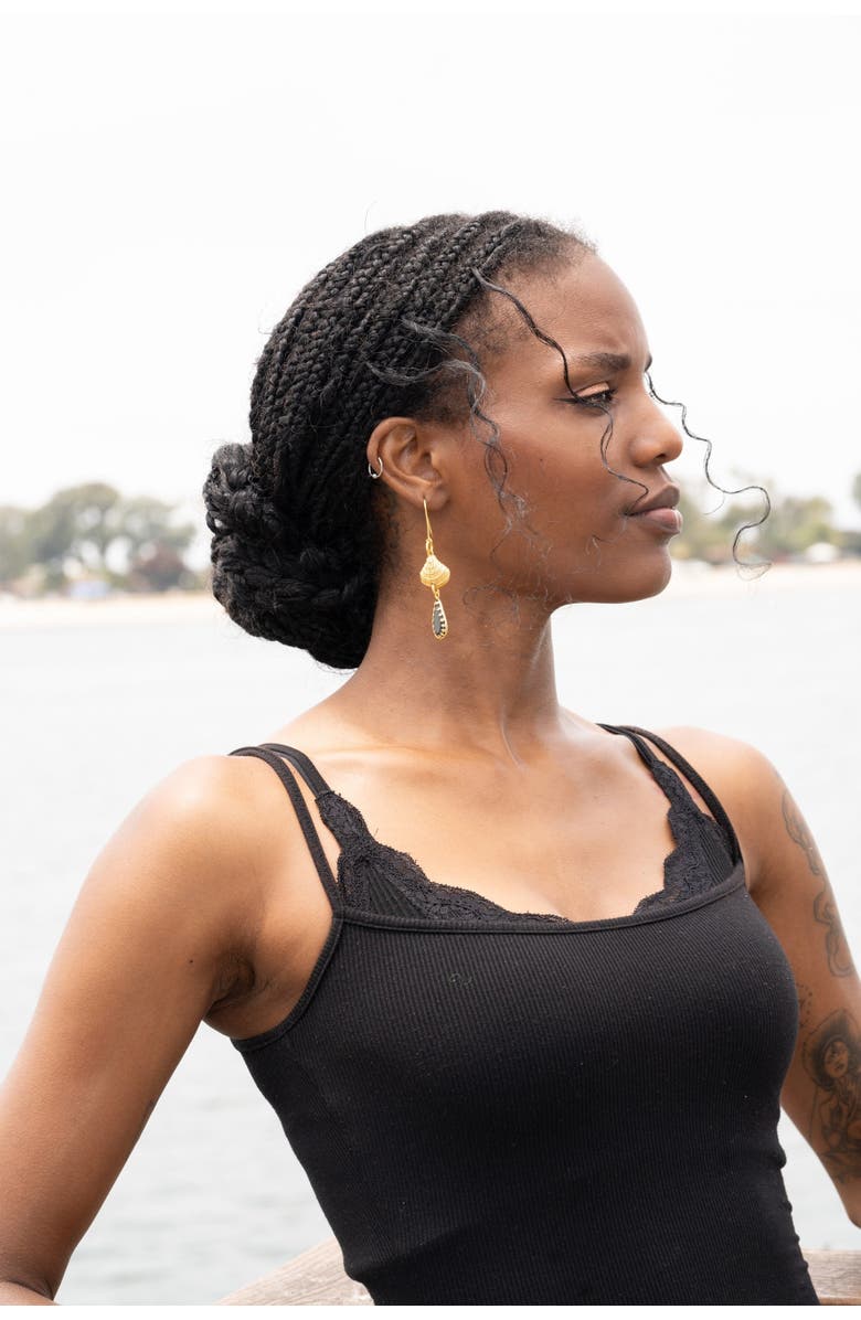 Lunaversoul Tesfaye Blues Earrings, Alternate, color, Gold/Blue