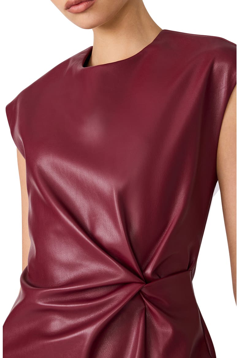 Chiara Faux Leather Midi Dress, Alternate, color, CORDOVAN