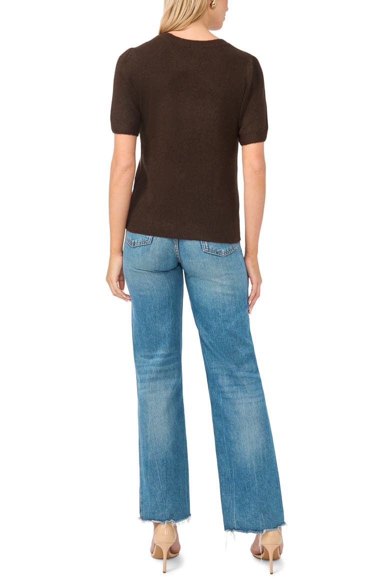 Short Puff Sleeve Sweater, Alternate, color, CHOCOLATE
