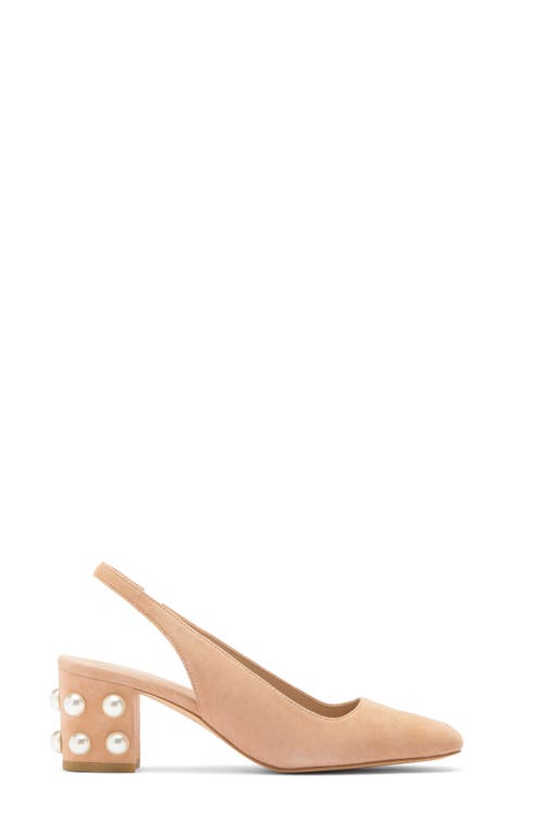 Stuart Weitzman Jute 60 Block Heel Slingback Pump In Golden Beige