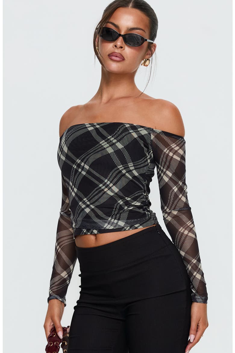 Siarah Off the Shoulder Mesh Top, Alternate, color, MULTI