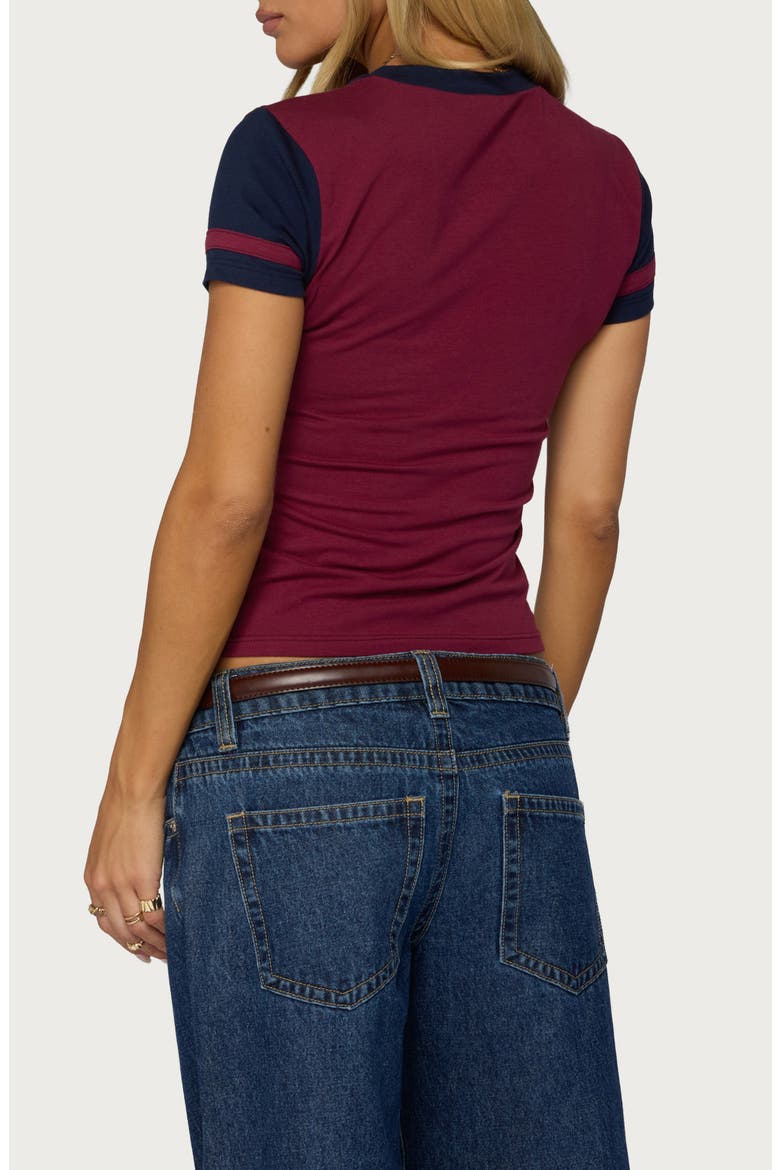 Sophiah Contrast T-Shirt, Alternate, color, BURGUNDY-AND-NAVY