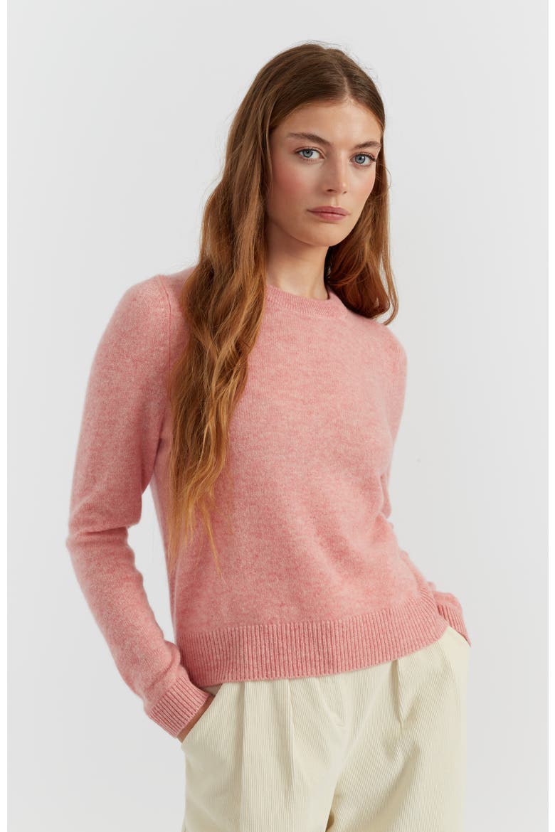 Cloud Cashmere Cropped Sweater, Alternate, color, Pink Marl