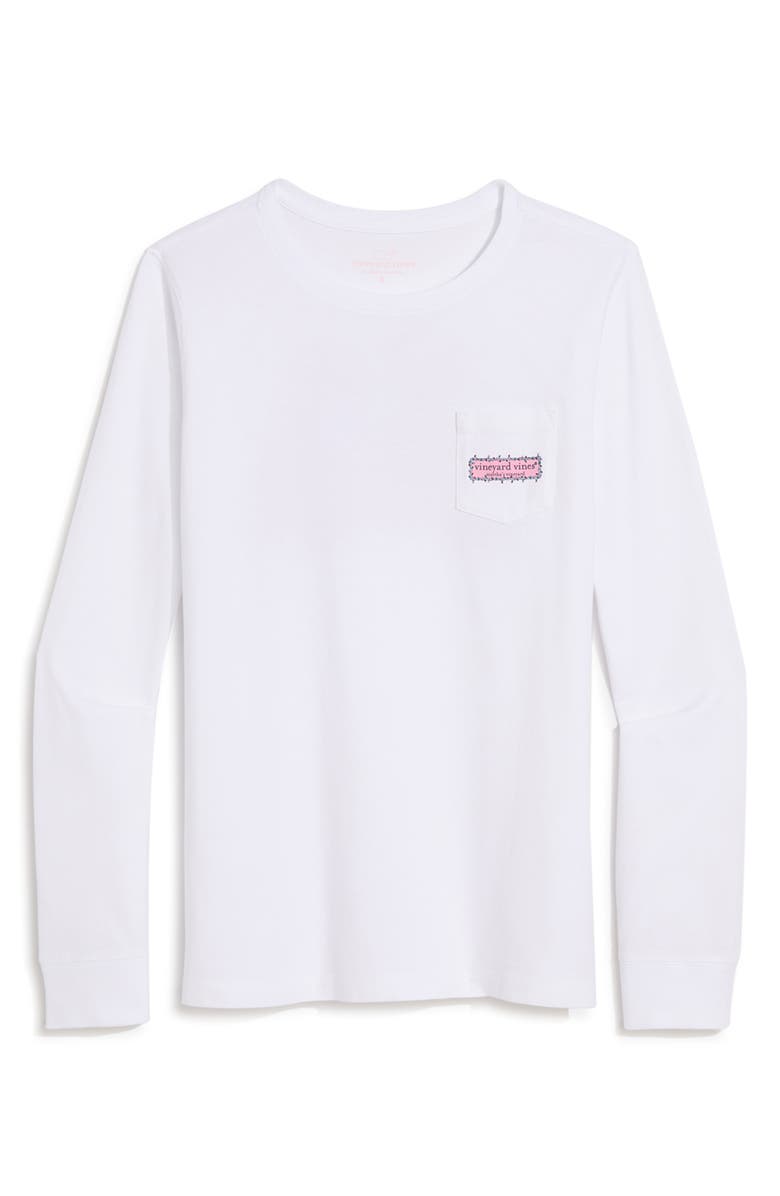 vineyard vines Holiday Dog Cotton Long Sleeve Graphic T-Shirt, Main, color, White Cap