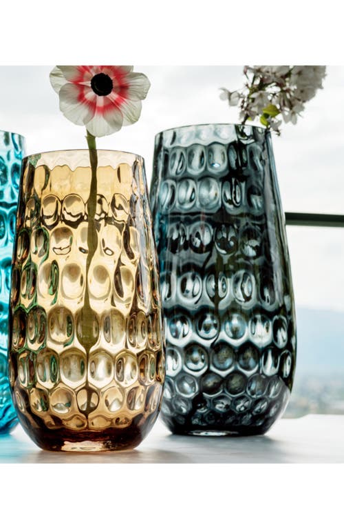 Vietri Bolla Glass Small Pebbled Vase In Gray