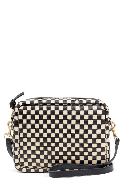 Midi Sac Woven Leather Crossbody Bag