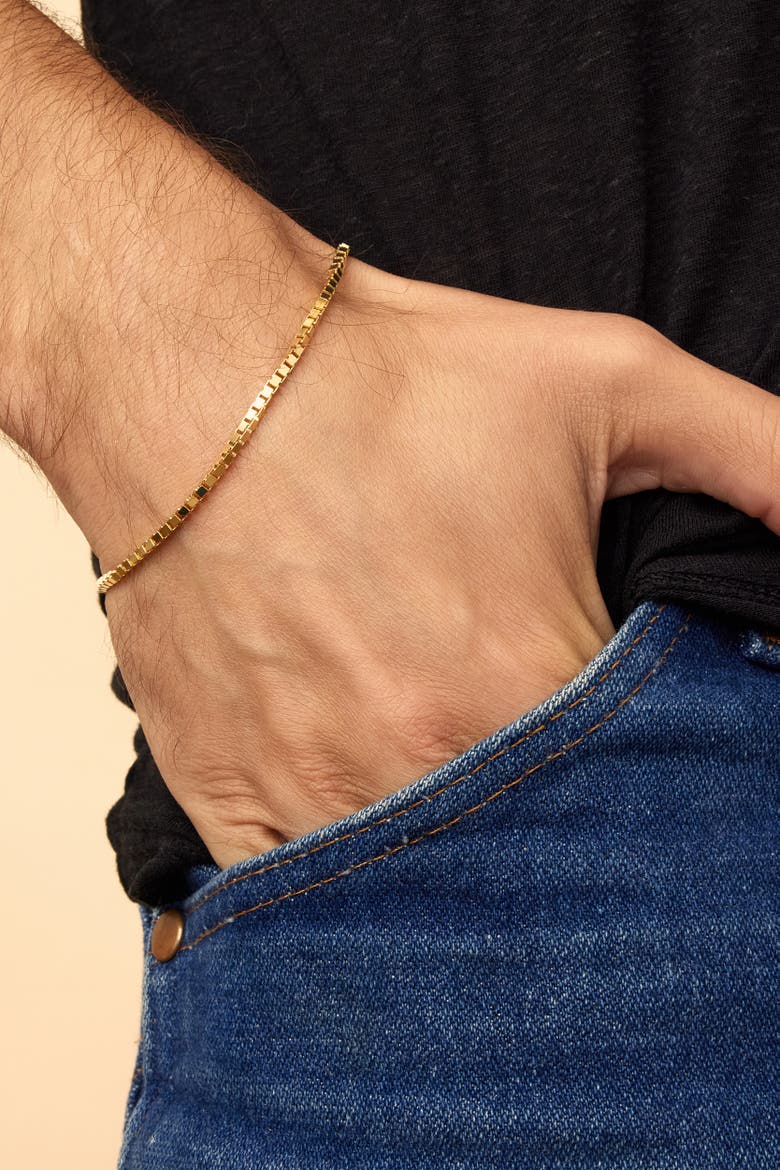 14K Gold Bodega Box Bracelet, Alternate, color, Yellow Gold