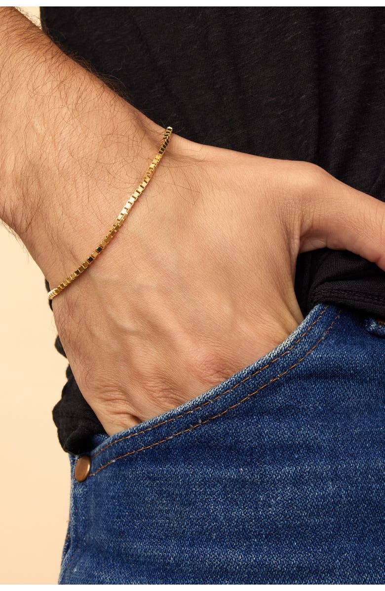 Oradina 14K Gold Bodega Box Bracelet, Alternate, color, Yellow Gold