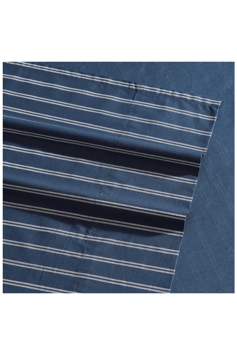 Richmond Stripe 200 Thread Count Cotton Percale Sheet Set, Alternate, color, CAPTAINS BLUE