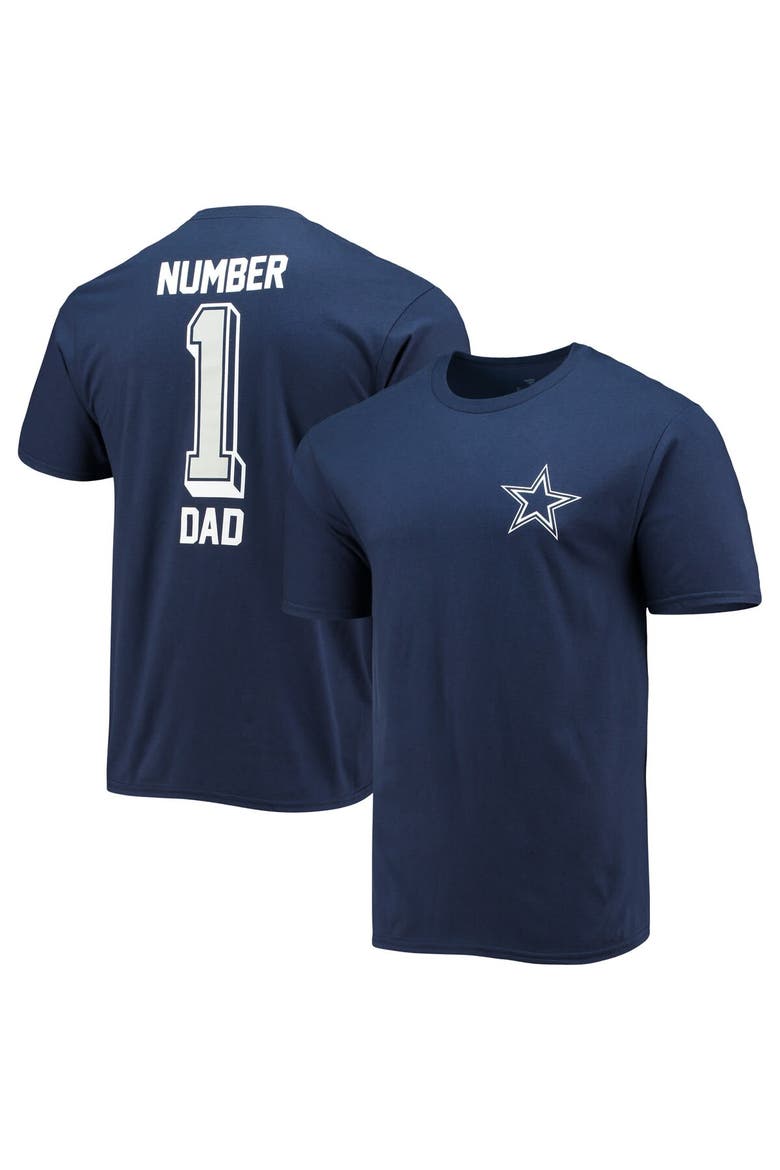 Men's Fanatics Branded Navy Dallas Cowboys #1 Dad T-Shirt, Main, color, Navy