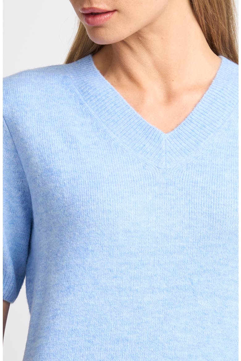 Short Sleeve V-Neck Sweater, Alternate, color, MARINE BLUE
