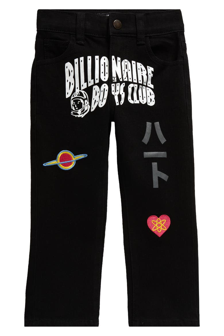Kids' Heart Graphic Denim Jeans, Main, color, BLACK