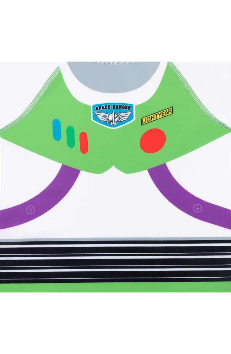 Disney Toy Story Swimwear 2-Piece Rash Guard and Swim Trunks Set, Alternate, color, Buzz Lightyear White