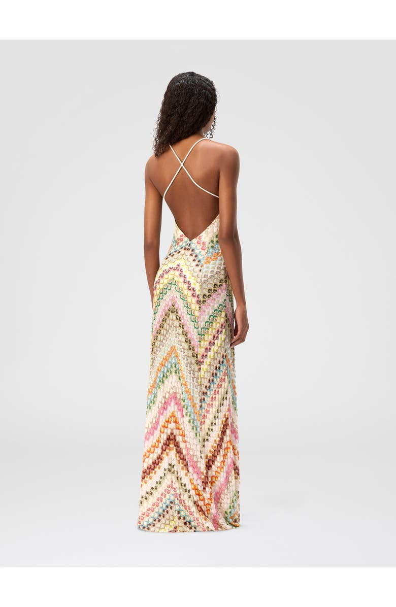 Missoni Long Viscose Dress With V-neck Lace And Zig Zag Pattern, Alternate, color, 