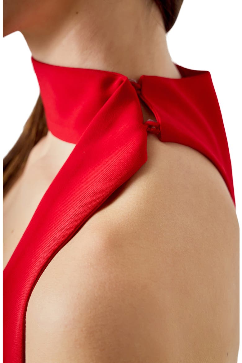 Sleeveless Choker Tie Top, Alternate, color, RED