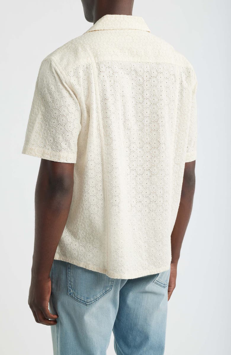 Corridor Floral Eyelet Regular Fit Button-Up Shirt, Alternate, color, Natural