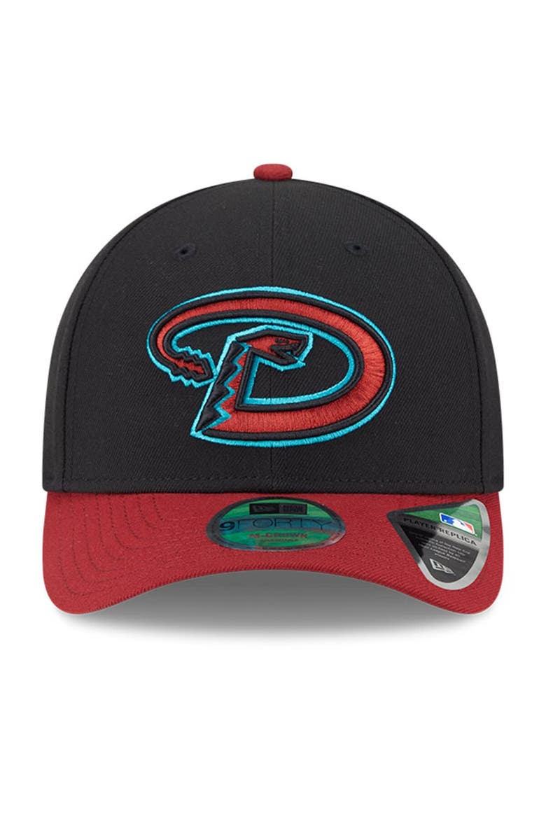 Men's New Era  Black/Red Arizona Diamondbacks Player Replica 9FORTY Adjustable Hat, Alternate, color, Black