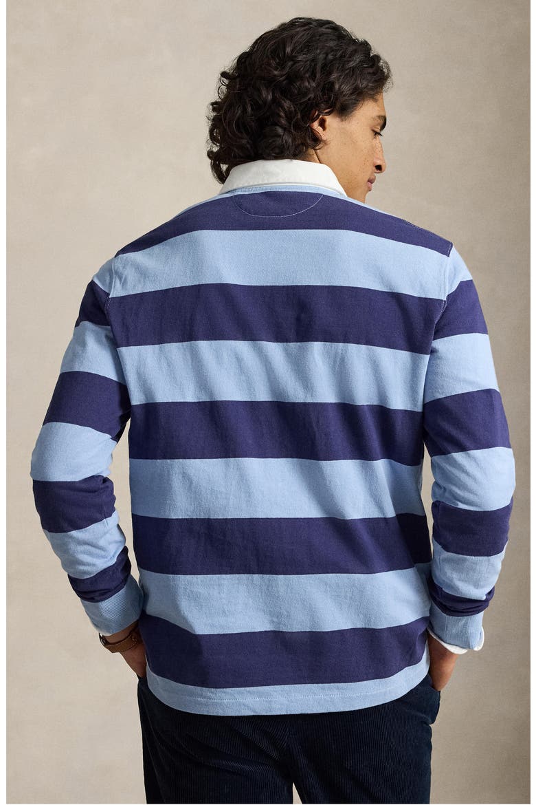 Striped Cotton Rugby Shirt, Alternate, color, BLUE MULTI