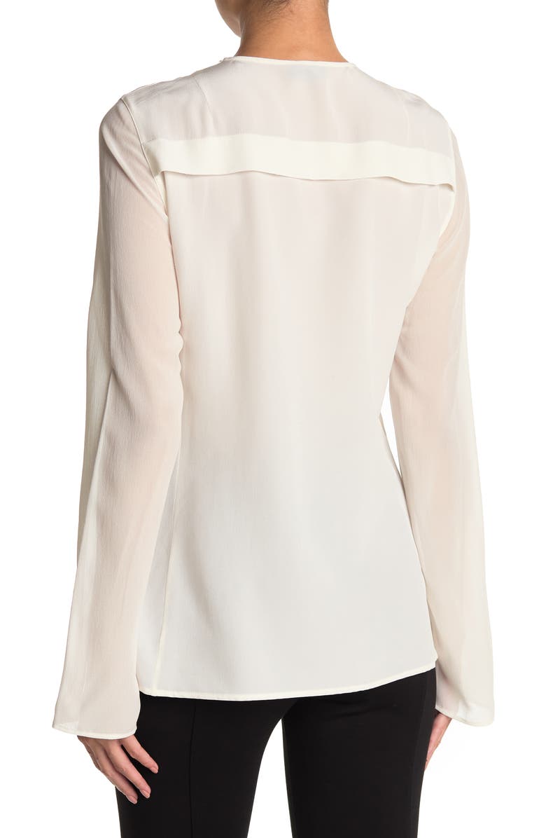 Akris Silk Long Sleeve Blouse, Alternate, color, 