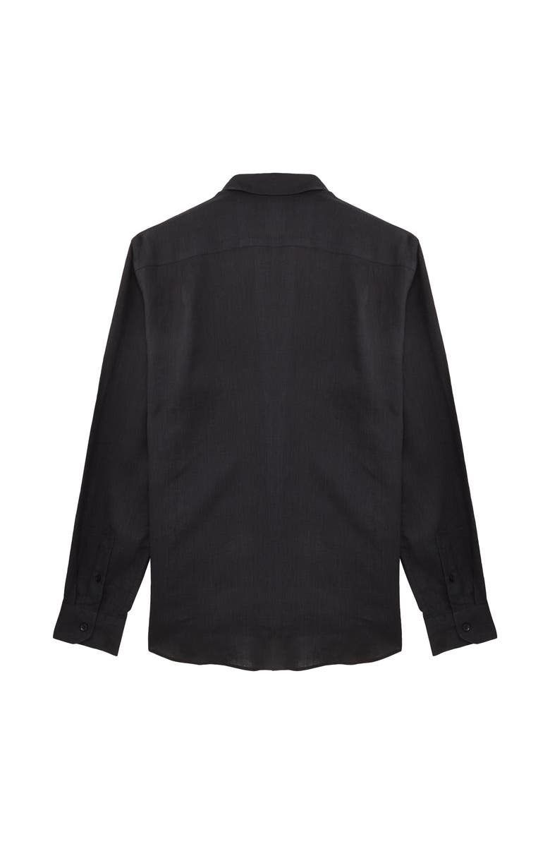 Vilebrequin Men's Linen Solid Shirt, Alternate, color, Noir