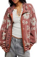 Free People Print Mix Waffle Knit Cardigan