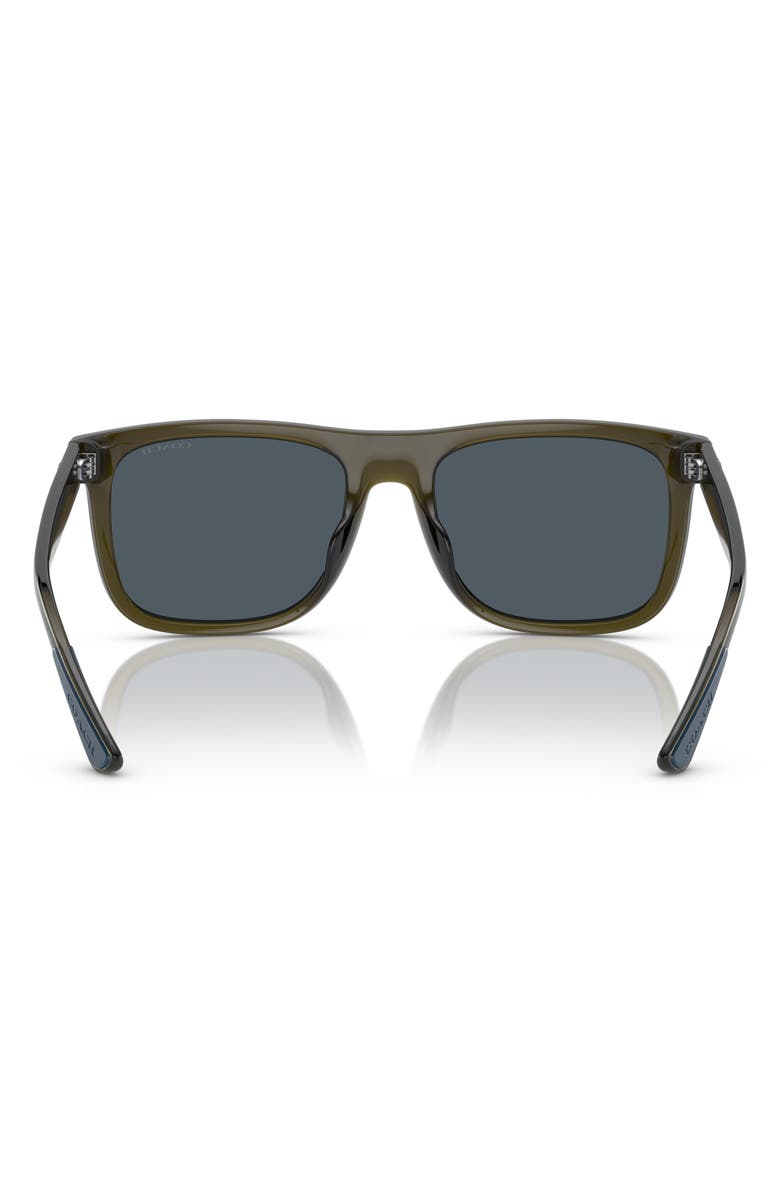 COACH 57mm Square Sunglasses, Alternate, color, Transparent Green/ Blue Grey