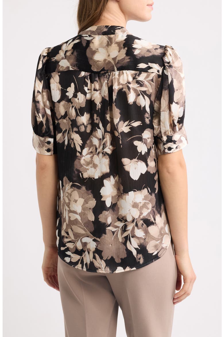 Puff Sleeve Top, Alternate, color, ANNE BLACK / LATTE MULTI