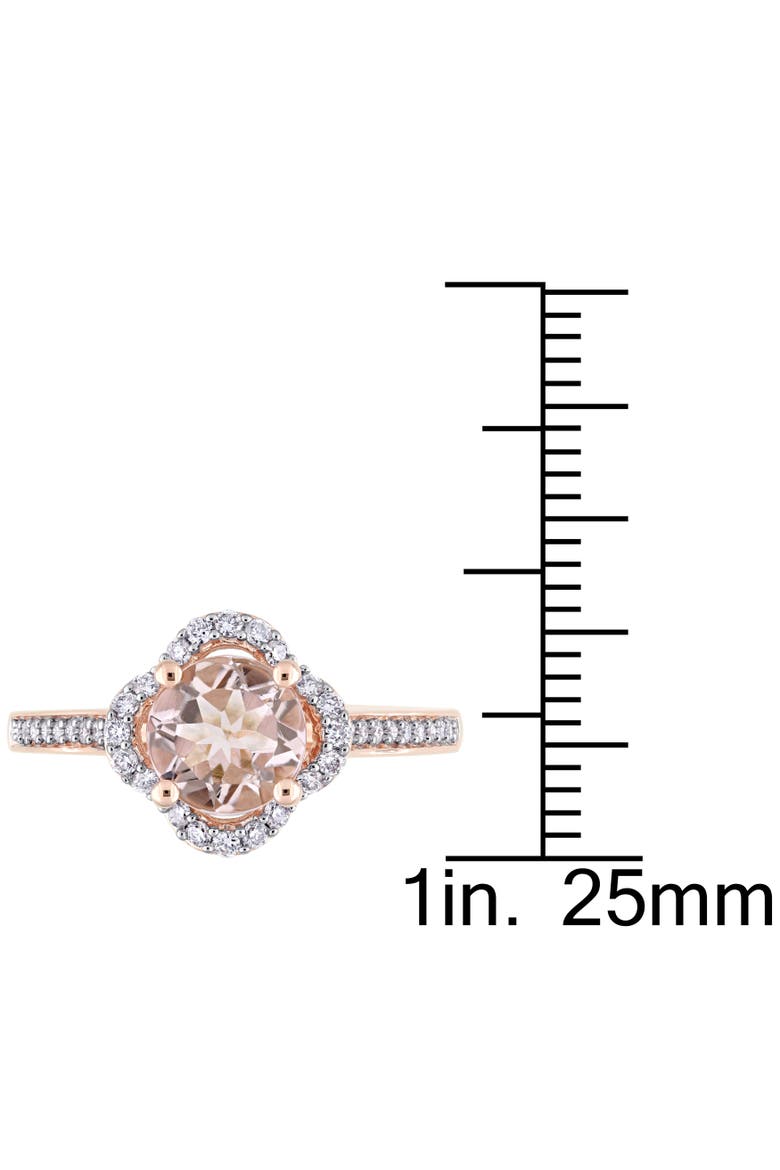 Morganite & Diamond Quatrefoil Halo Ring 14k, Alternate, color, Morganite